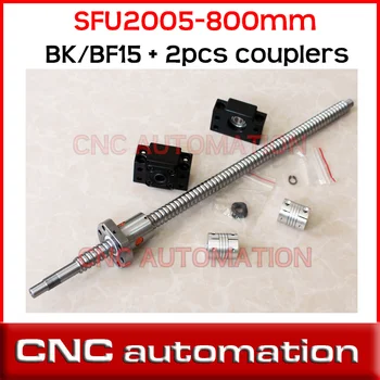 RM2005 Ball Screw SFU2005 L= 800mm Rolled Ballscrew + BK BF15 end support + 2pcs coupler 8*12mm 
RM2005 Ball Screw SFU2005 L= 800mm Rolled Ballscrew + BK BF15 end support + 2pcs coupler 8*12mm