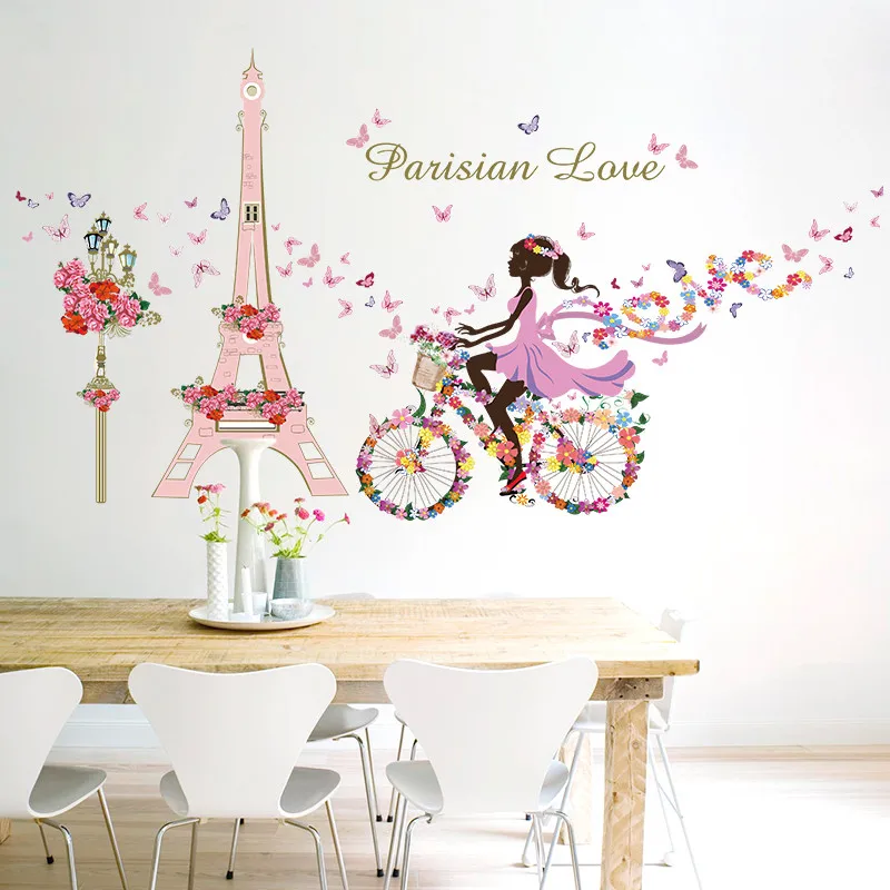 Tower Bicycle Girl Removable DIY Wall Stickers Decals For Kids Room Living Room Romance Decorative Wall Poster Home Decor
Tower Bicycle Girl Removable DIY Wall Stickers Decals For Kids Room Living Room Romance Decorative Wall Poster Home Decor