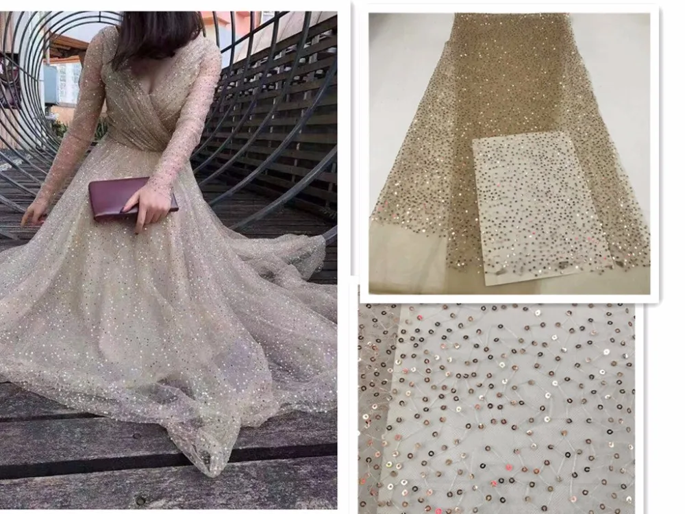 2019 high quality sequence French Nigerian sequins net lace,African tulle mesh sequence lace fabric for dress 5yards/lot Gold
2019 high quality sequence French Nigerian sequins net lace,African tulle mesh sequence lace fabric for dress 5yards/lot Gold