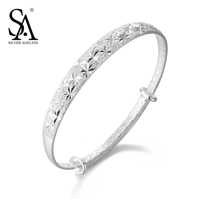 SILVER AGELESS 999 Sterling Silver Adjustable Bangle Bracelets Fine Jewelry Small Flower Pure Silver Bracelet For Women 2018 New 
SILVER AGELESS 999 Sterling Silver Adjustable Bangle Bracelets Fine Jewelry Small Flower Pure Silver Bracelet For Women 2018 New