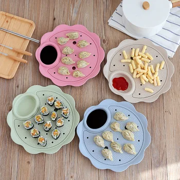 1pc Dumplings Dish Wheat Straw Fruit Tray Fan Shaped Plate Double Layer Drain Dessert Snack Dish Plate Hold Lid Cheese Container
1pc Dumplings Dish Wheat Straw Fruit Tray Fan Shaped Plate Double Layer Drain Dessert Snack Dish Plate Hold Lid Cheese Container