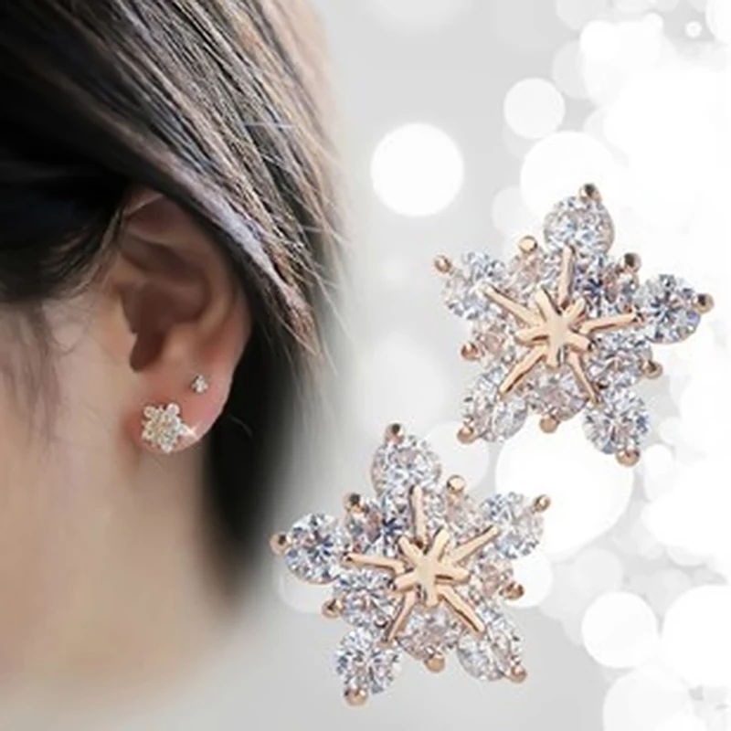 PINKSEE 1Pair Gold Color Crystal Snowflake Stud Earring For Women Girls Flower Ear Stud Piercing Jewelry Accessories Gifts
PINKSEE 1Pair Gold Color Crystal Snowflake Stud Earring For Women Girls Flower Ear Stud Piercing Jewelry Accessories Gifts