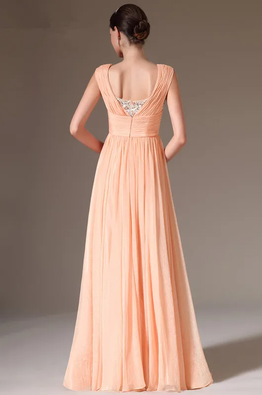 Free-Shipping-New-V-Neck-Empire-Orange-Chiffon-Evening-Gowns-Evening-Dress (2)