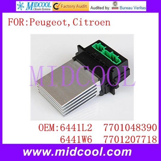 New Air Conditioning Blower Motor Regulator Resistor OE 6441L2 6441.L2 6441W6 6441.W6 7701048390 7701207718 for Peugeot Citroen
New Air Conditioning Blower Motor Regulator Resistor OE 6441L2 6441.L2 6441W6 6441.W6 7701048390 7701207718 for Peugeot Citroen