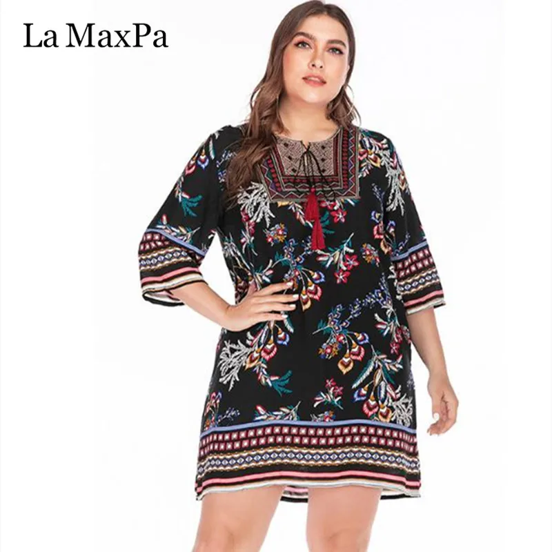 Europe and the United States Loose Large Size Dress 2019 summer Short sleeves printed embroidery Casual Mini Dress Vestidos
Europe and the United States Loose Large Size Dress 2019 summer Short sleeves printed embroidery Casual Mini Dress Vestidos