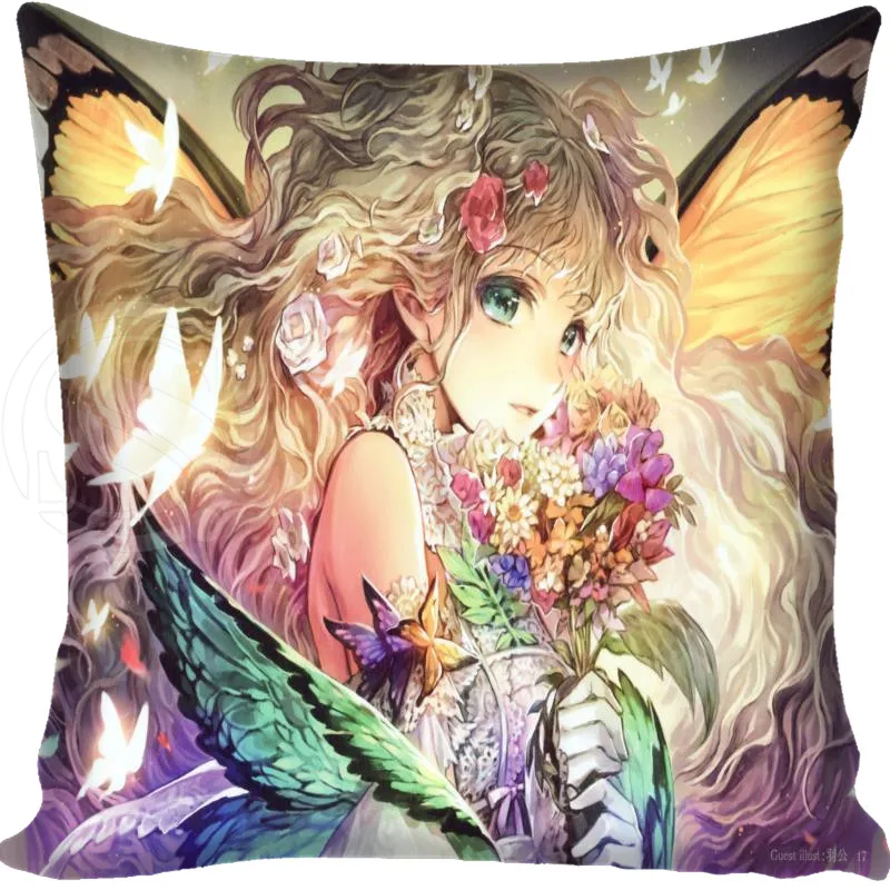 Модная Наволочка на заказ с изображением бабочки сказочного ангела квадратная