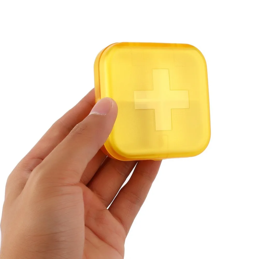 

Pocket Pill Case Mini 4 Cells Empty Storage Box Outdoor Emergency First Aid Portable Medicine Container Capsule Drugs Splitters