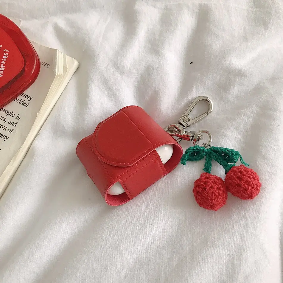 Leather Headphone Case For Airpods 2 Case red Luxury Cherry Cover For Apple Air Pods Protective With Key Rings Accessories cover
Leather Headphone Case For Airpods 2 Case red Luxury Cherry Cover For Apple Air Pods Protective With Key Rings Accessories cover