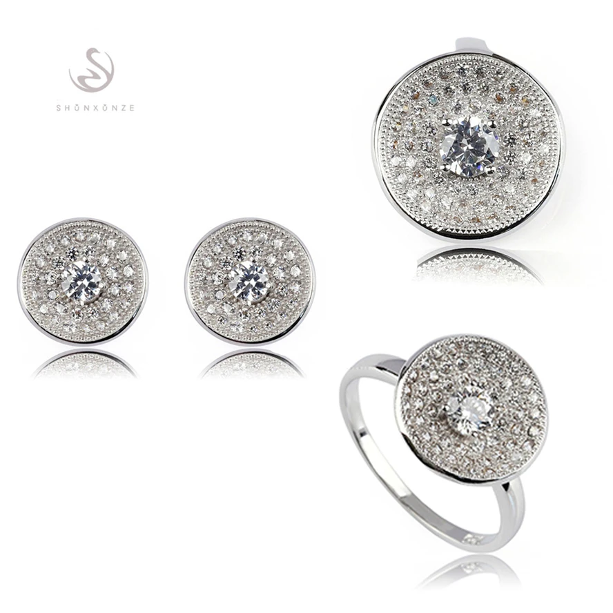 SHUNXUNZE Office Exquisite Gift Silver Plated set(ring/earring/pendant) White Cubic Zirconia R3194set sz6 7 8 9 Explosion models
SHUNXUNZE Office Exquisite Gift Silver Plated set(ring/earring/pendant) White Cubic Zirconia R3194set sz6 7 8 9 Explosion models