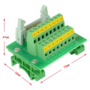 IDC16 Mini male to 16P terminal block breakout board IDC16 Mini onnector PLC relay adapter DIN Rail Mounting 2row C45 35mm
IDC16 Mini male to 16P terminal block breakout board IDC16 Mini onnector PLC relay adapter DIN Rail Mounting 2row C45 35mm