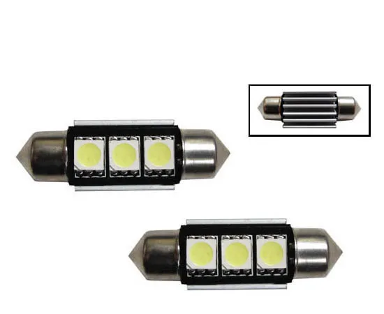 2pcs x Error Free 3-SMD-5050 1.50" 36mm 6411 6418 C5W LED Bulbs w/ Built-in Load Resistors For European Cars
2pcs x Error Free 3-SMD-5050 1.50" 36mm 6411 6418 C5W LED Bulbs w/ Built-in Load Resistors For European Cars