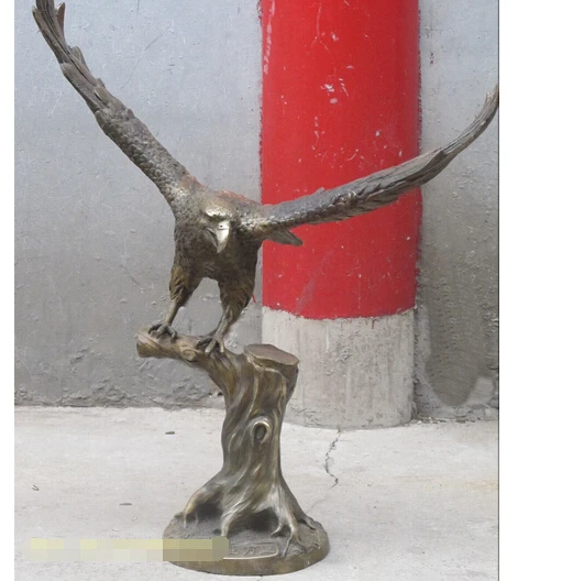 wan67104003+++32" feng shui Big flying eagle Bronze statue bright future open Wings eagle ST