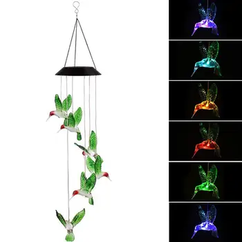 Solar Wind Chime Light, Solar Changing Color Hummingbird Wind Chime Light Solar Powered LED Hanging Lamp
Solar Wind Chime Light, Solar Changing Color Hummingbird Wind Chime Light Solar Powered LED Hanging Lamp