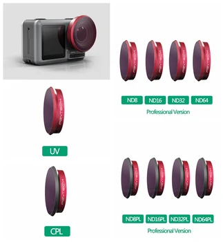 PGYTECH Osmo Action Lens Filter UV CPL ND4/8/16/32/64 Kits NDPL4/8/16/32/64 Sets For DJI OSMO ACTION Camera Lens Accessories
PGYTECH Osmo Action Lens Filter UV CPL ND4/8/16/32/64 Kits NDPL4/8/16/32/64 Sets For DJI OSMO ACTION Camera Lens Accessories