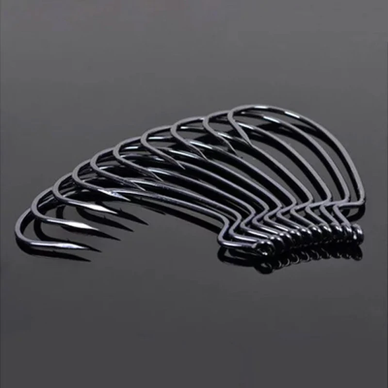 50pcs/lot Wide Crank Fishing Hooks Carbon Steel Offset Carp Fishhook For Soft Worm Lure 1#-5/0#Barbed Fishing Hooks
50pcs/lot Wide Crank Fishing Hooks Carbon Steel Offset Carp Fishhook For Soft Worm Lure 1#-5/0#Barbed Fishing Hooks