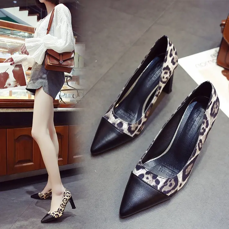 2019 spring new Korean version of the wild pointed suede shallow mouth high heels sexy leopard women's single shoes
2019 spring new Korean version of the wild pointed suede shallow mouth high heels sexy leopard women's single shoes
