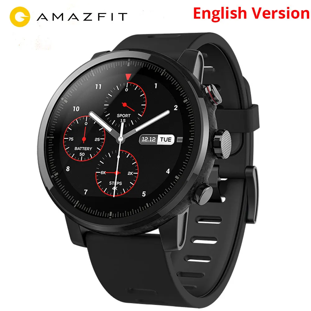 

English Version Xiaomi Huami Amazfit Smart Watch Stratos 2 GPS PPG Heart Rate Monitor 5ATM Waterproof Sports Smartwatch