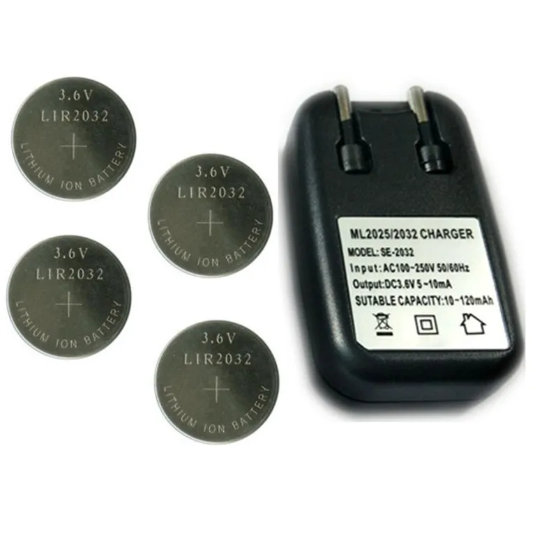 4PCS/LOT New Original LIR2032 3V Rechargeable lithium battery button cell button batteries + 1pcs charger
4PCS/LOT New Original LIR2032 3V Rechargeable lithium battery button cell button batteries + 1pcs charger