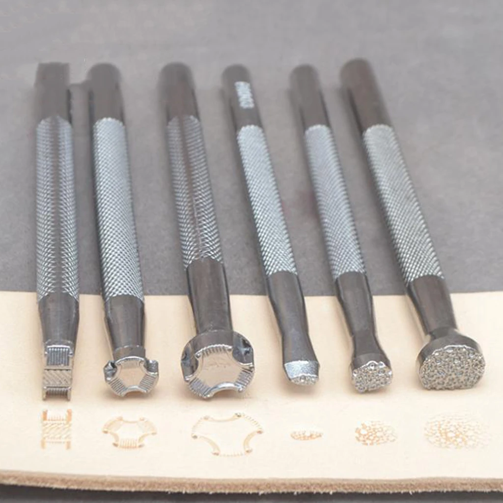 6 Pieces DIY Leather Working Saddle Making Tools Set Carving Leather Craft Stamp Set Craft 6 Pieces DIY Leather Working Saddle Making Tools Set Carving Leather Craft Stamp Set Craft