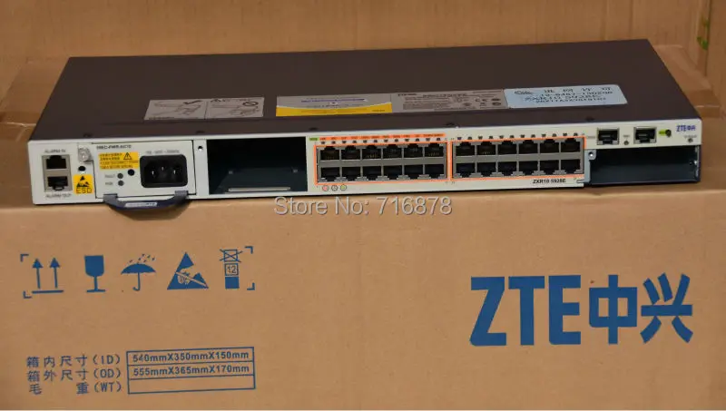 ZXR10 5928E-AC 24pcs*RJ45 port Switch include 1PCS AC Power, without uplink card
ZXR10 5928E-AC 24pcs*RJ45 port Switch include 1PCS AC Power, without uplink card