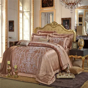 Luxury Satin Jacquard bedding sets Embroidery bed set double queen king size duvet cover bed sheet set 4/6pcs golden white pink
Luxury Satin Jacquard bedding sets Embroidery bed set double queen king size duvet cover bed sheet set 4/6pcs golden white pink