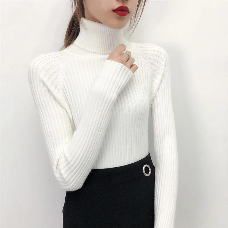 Hitz Korean stretch slim sleeve head sweater color all-match thick warm turtleneck sweater female backing
Hitz Korean stretch slim sleeve head sweater color all-match thick warm turtleneck sweater female backing