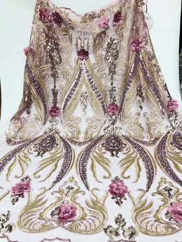 Nigerian Beaded Lace Fabric 2019 High Quality African 3D Net Lace Fabric Wedding French Tulle Lace Material For Dress
Nigerian Beaded Lace Fabric 2019 High Quality African 3D Net Lace Fabric Wedding French Tulle Lace Material For Dress