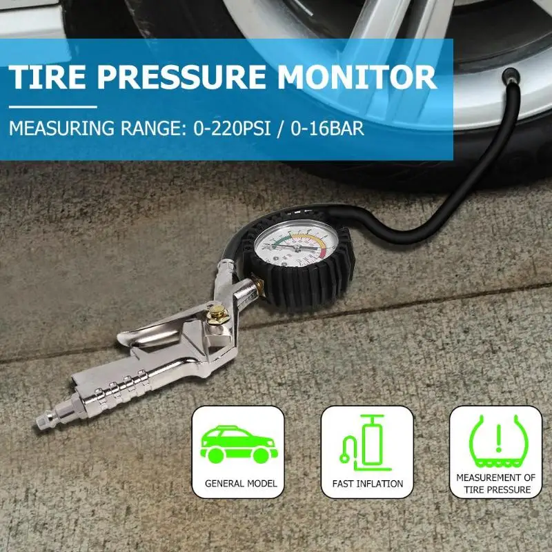 Car Tire Pressure Gauge Pointer Tyre Air Pressure Inflator Gauge for Measuring Tire Inflation or Deflation Car Truck Motorcycle
Car Tire Pressure Gauge Pointer Tyre Air Pressure Inflator Gauge for Measuring Tire Inflation or Deflation Car Truck Motorcycle