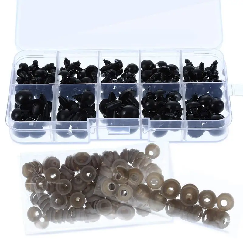 142 Pieces Black Plastic Safety Eyes Craft Eyes with 142 Pieces Washers and Storage Box for Toys Dolls Making, 5 Sizes
142 Pieces Black Plastic Safety Eyes Craft Eyes with 142 Pieces Washers and Storage Box for Toys Dolls Making, 5 Sizes
