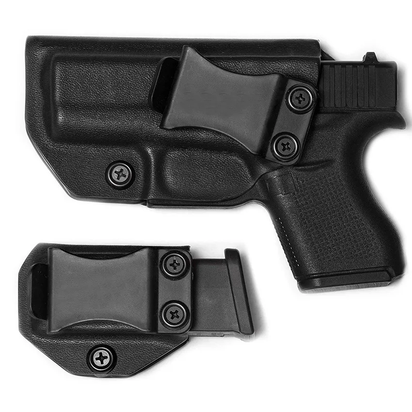

Glock 43 Kydex Holster Inside The Waistband IWB Magazine Carrier Mag Holder Concealed Carry 9mm G43 6 Round Clip CCW Pouch
