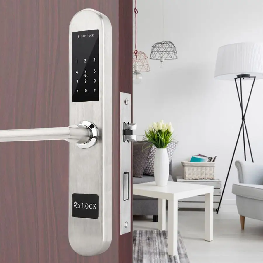 Electronic Intelligent Door Lock Touch Screen Keypad Digital Password IC Card Unlock Fingerprint Door Lock Door Handle Lock
Electronic Intelligent Door Lock Touch Screen Keypad Digital Password IC Card Unlock Fingerprint Door Lock Door Handle Lock