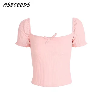 Summer kawaii Puff Sleeve black white t shirt 2019 bow ruffless tee shirt Sexy backless Square Collar t shirt women crop tops
Summer kawaii Puff Sleeve black white t shirt 2019 bow ruffless tee shirt Sexy backless Square Collar t shirt women crop tops