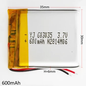 Wholesale 1000 pcs 3.7V 600mAh 603035 Lithium Polymer LiPo Rechargeable Battery For Mp3 PAD DVD DIY E-book bluetooth Camera 
Wholesale 1000 pcs 3.7V 600mAh 603035 Lithium Polymer LiPo Rechargeable Battery For Mp3 PAD DVD DIY E-book bluetooth Camera