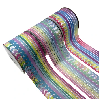 BOCA 3" Hologram silver foil printed with rainbow heat transfer grosgrain ribbon , DIY material 100Yards
BOCA 3" Hologram silver foil printed with rainbow heat transfer grosgrain ribbon , DIY material 100Yards