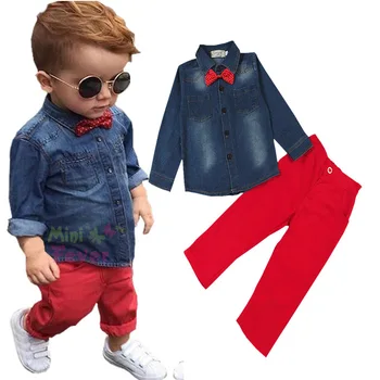 2016 new fashion boys clothes set kids gentleman Denim shirt + pants 2pcs minion kids clothing set retail
2016 new fashion boys clothes set kids gentleman Denim shirt + pants 2pcs minion kids clothing set retail