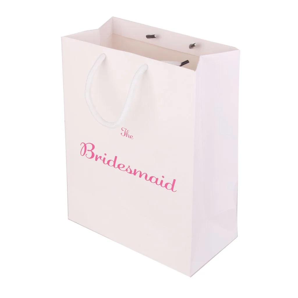 The Bridesmaid Printed Paper Favour Gift Bag with Handle for Wedding Party Printed Bridesmaid 
The Bridesmaid Printed Paper Favour Gift Bag with Handle for Wedding Party Printed Bridesmaid