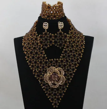 Shining Brown Nigerian Beads For Women Popular Nigerian Wedding Necklace Best Design New Item Free Shipping hx257
Shining Brown Nigerian Beads For Women Popular Nigerian Wedding Necklace Best Design New Item Free Shipping hx257