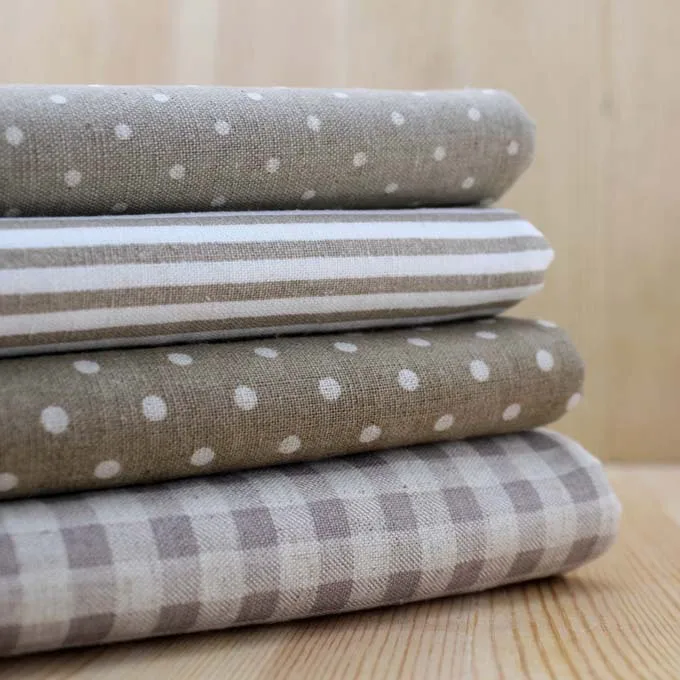 Gray 4 pcst Geometric Print Linen and Cotton Quilt Fabric Fat Quarter Tissue Bundle, Sewing patchwork Stripe Dot 22*24cm
Gray 4 pcst Geometric Print Linen and Cotton Quilt Fabric Fat Quarter Tissue Bundle, Sewing patchwork Stripe Dot 22*24cm