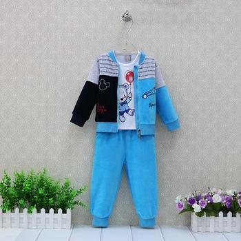 Children Clothing Boys Pure Cotton T shirts+Velour Long pants with Zipper Jacket 3 Pieces/set Autumn and Winter Baby Clothes
Children Clothing Boys Pure Cotton T shirts+Velour Long pants with Zipper Jacket 3 Pieces/set Autumn and Winter Baby Clothes
