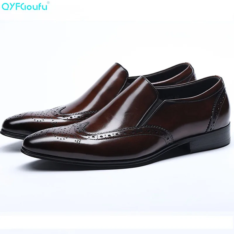 QYFCIOUFU New Genuine Cow Leather Business Brogue Shoes Men Fashion Slip On Dress Shoes Oxfords Black Brown Fashion Wedding Shoe
QYFCIOUFU New Genuine Cow Leather Business Brogue Shoes Men Fashion Slip On Dress Shoes Oxfords Black Brown Fashion Wedding Shoe