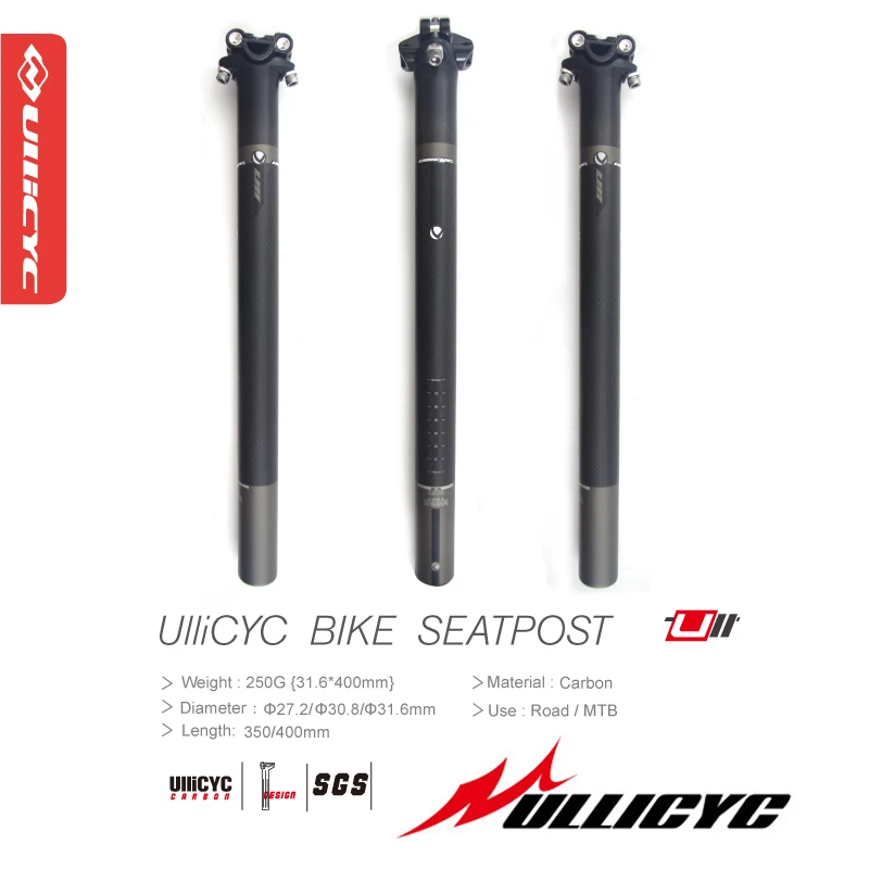 Ullicyc Matte Full Carbon Bicycle SeatPost MTB/Road Bike Carbon Fiber Seatposts Seat tube 27.2/30.8/31.6/33.9/34.9*350/400mm
Ullicyc Matte Full Carbon Bicycle SeatPost MTB/Road Bike Carbon Fiber Seatposts Seat tube 27.2/30.8/31.6/33.9/34.9*350/400mm