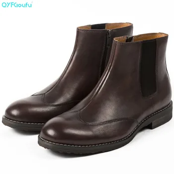 QYFCIOUFU New 2019 Brand Genuine Leather Men Boots Vintage Style All Round Toe Chelsea Boots High Quality Men Ankle Boots Shoes
QYFCIOUFU New 2019 Brand Genuine Leather Men Boots Vintage Style All Round Toe Chelsea Boots High Quality Men Ankle Boots Shoes