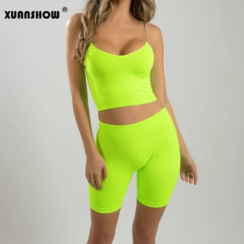 XUANSHOW Summer Tracksuits Backless Spaghetti Straps Neon Crop Top+Biker Shorts Fitness Two Piece Sets Bodycon Women Conjunto
XUANSHOW Summer Tracksuits Backless Spaghetti Straps Neon Crop Top+Biker Shorts Fitness Two Piece Sets Bodycon Women Conjunto