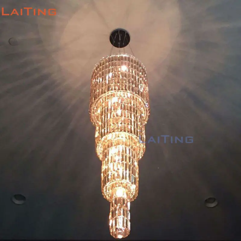 Elegant Modern Long Stair Crystal Chandelier with Four-layer K9 Crystal for High Ceiling Living Room +Free shipping
Elegant Modern Long Stair Crystal Chandelier with Four-layer K9 Crystal for High Ceiling Living Room +Free shipping