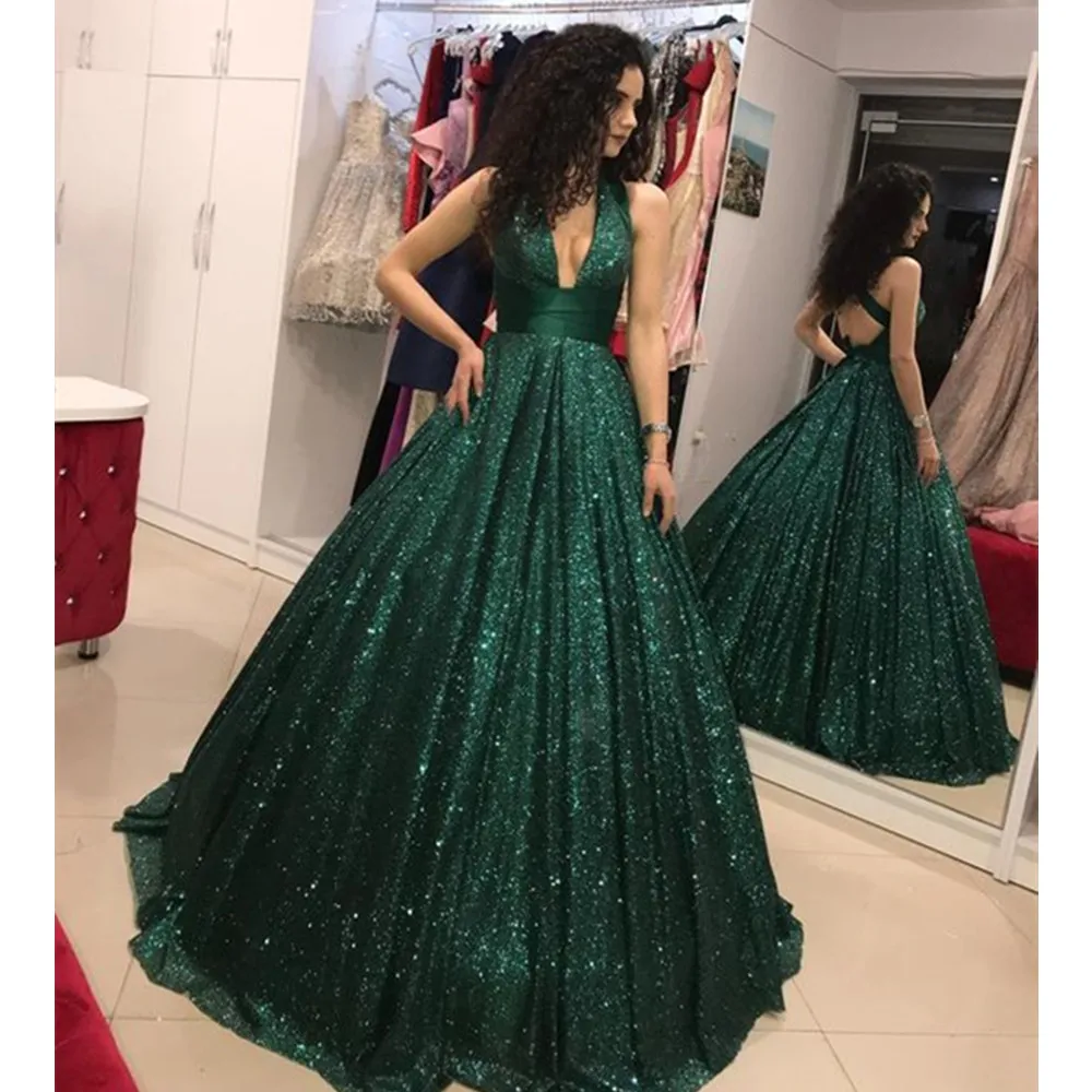 Real Dark Green Sparkly Deep V Neck Long Evening Dress A Line Floor Length Sequins Formal Dresses Custom Made Party Gowns
Real Dark Green Sparkly Deep V Neck Long Evening Dress A Line Floor Length Sequins Formal Dresses Custom Made Party Gowns