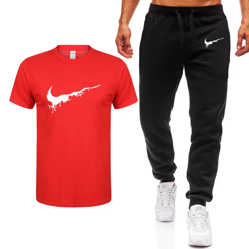 Mens Joggers Casual Pants+T Shirts set 2 piece kit Fitness Men Sportswear Tracksuit Skinny Sweatpants Trousers Gyms Track Pants
Mens Joggers Casual Pants+T Shirts set 2 piece kit Fitness Men Sportswear Tracksuit Skinny Sweatpants Trousers Gyms Track Pants