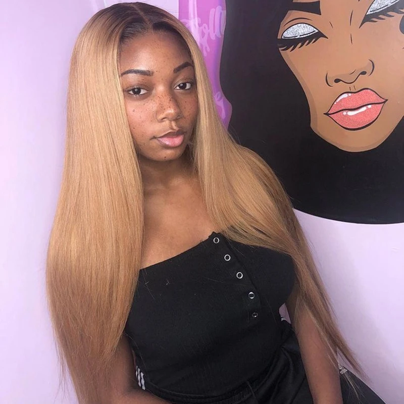 T4/27 Blonde Ombre Color Remy Brazilian Straight Wig Long Pre Plucked Glueless Lace Front Human Hair Wigs for Black Women
T4/27 Blonde Ombre Color Remy Brazilian Straight Wig Long Pre Plucked Glueless Lace Front Human Hair Wigs for Black Women