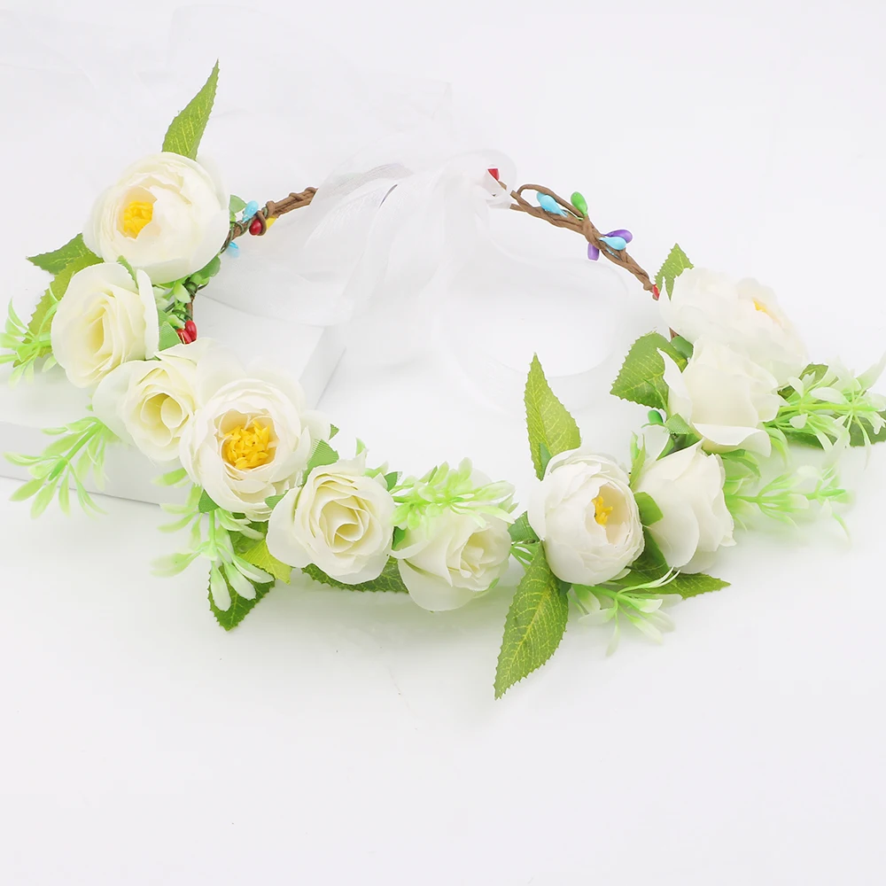 Wholesale white rose flower crown Wedding hair accessories Flower Wreath Garlands headband for Kids Girls
Wholesale white rose flower crown Wedding hair accessories Flower Wreath Garlands headband for Kids Girls