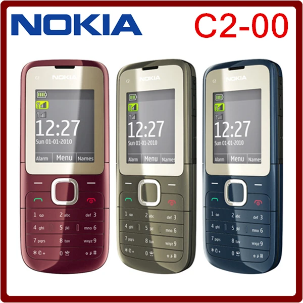 Оригинальный NOKIA C2-00 C2 Одной СИМ-Карты Телефон Разблокирован FM Bluetooth MP3 MP4 Плеер