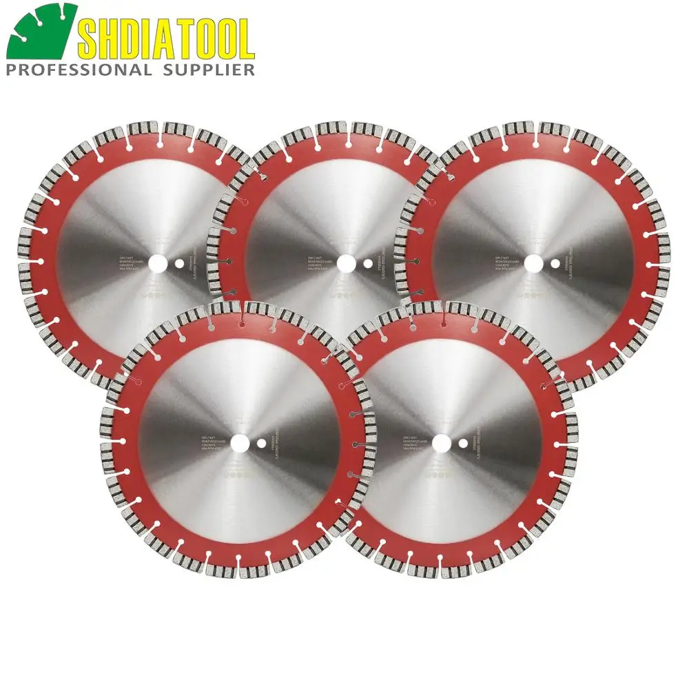 SHDIATOOL 5pcs 14"/358MM Professional Laser welded Segmented Diamond Blade Turbo Cutting Disc Saw Blade For Reinforced concrete
SHDIATOOL 5pcs 14"/358MM Professional Laser welded Segmented Diamond Blade Turbo Cutting Disc Saw Blade For Reinforced concrete